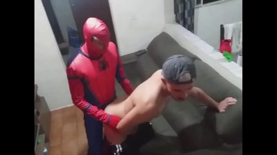 Trai gay cosplay spiderman doggy ass